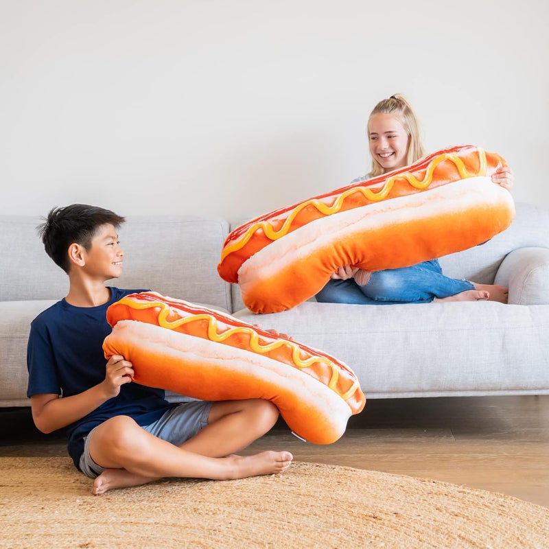 Much Comfort 30" 3D Supreme Hot Dog Throw Pillow - Made with Super Soft & Ultra Premium Fabric - Cute, Comfortable, Plush, Stuffed Body Cushion for Home Decor - Best Funny Gift for Meat Lovers - Large - Image 5